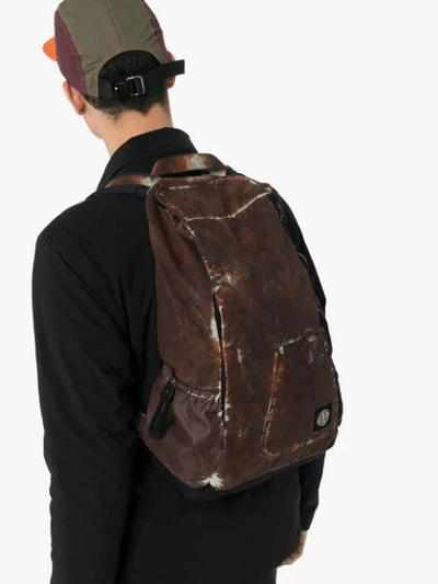 Shop Stone Island Paintball Logo Backpack In Brown