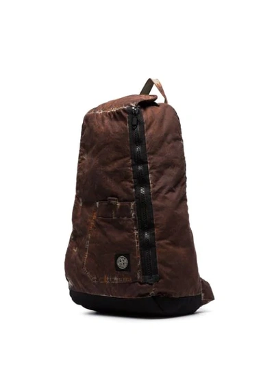 Shop Stone Island Paintball Logo Backpack In Brown