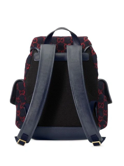 Shop Gucci Monogram Print Backpack In Blue