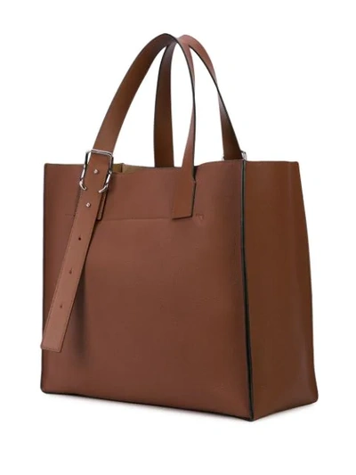 Shop Loewe Buckle Tote Bag In Brown