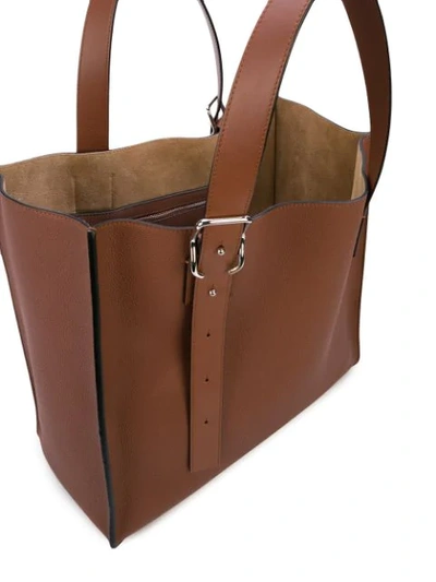 Shop Loewe Buckle Tote Bag In Brown