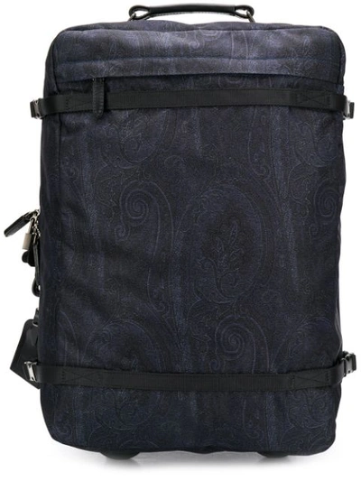 Shop Etro Paisley Print Suitcase In Blue