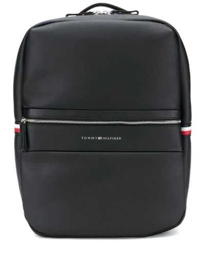 Shop Tommy Hilfiger Logo Tape Laptop Backpack In 002 Black