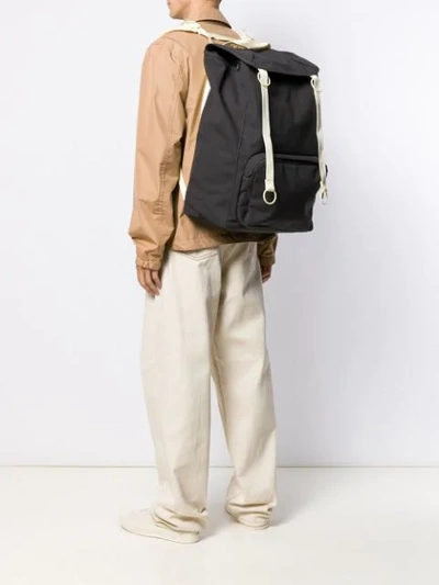 Shop Raf Simons Padded Loop Backpack In Grey