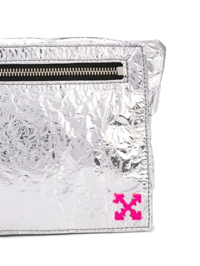 Shop Off-white Metallic Belt Bag In Silver