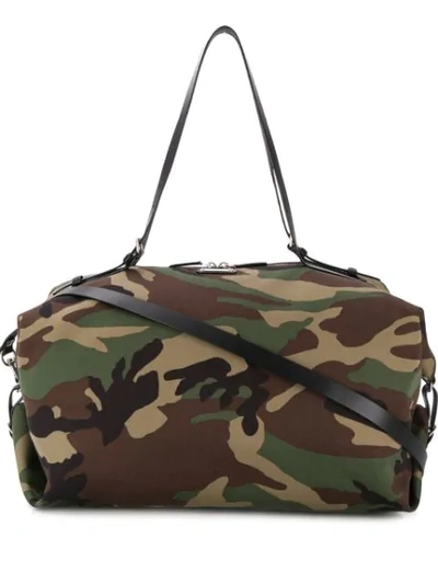 Shop Saint Laurent Camouflage Print Holdall In Green