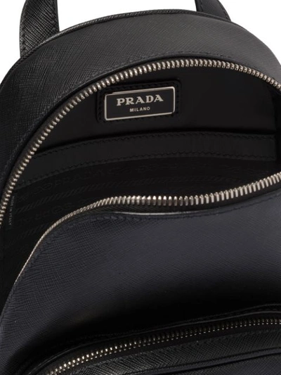 Shop Prada Saffiano Leather One-shoulder Backpack In Black