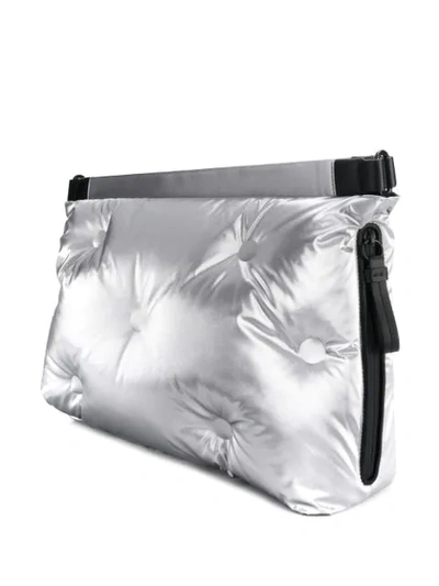 Shop Maison Margiela Glam Slam Quilted Shoulder Bag In Silver