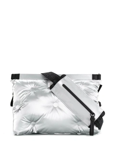 Shop Maison Margiela Glam Slam Quilted Shoulder Bag In Silver