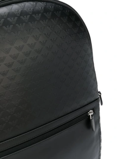 Shop Emporio Armani Embossed Eagle Logo Backpack In Black