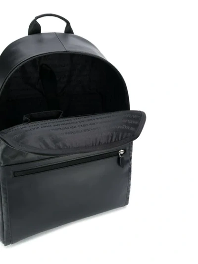 Shop Emporio Armani Embossed Eagle Logo Backpack In Black