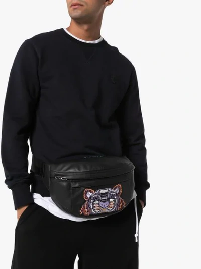 Shop Kenzo Tiger Logo Belt Bag In Black