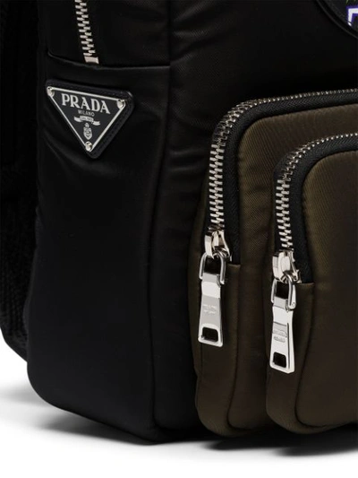 Shop Prada Frankenstein Print Backpack In Black