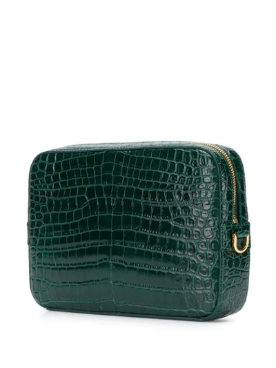 Shop Versace Medusa Appliqué Leather Pouch In Green