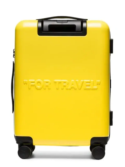 Shop Off-white Arrow And Quote Luggage - Yellow