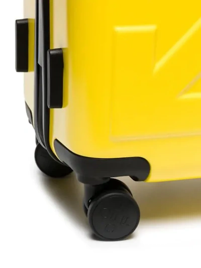 Shop Off-white Arrow And Quote Luggage - Yellow