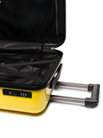 Shop Off-white Arrow And Quote Luggage - Yellow