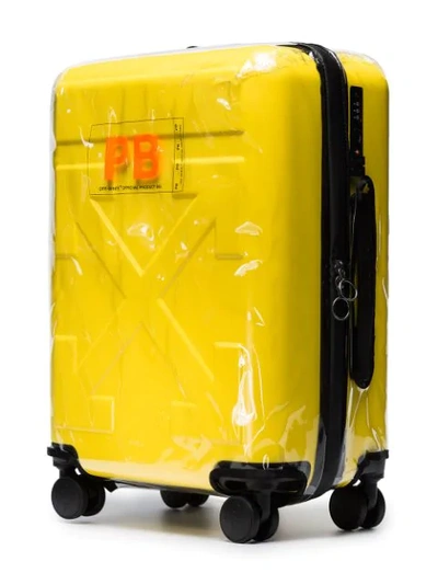 OFF-WHITE ARROW AND QUOTE LUGGAGE - 黄色