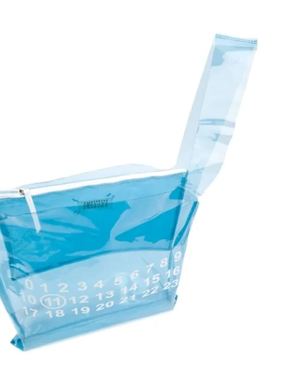 Shop Maison Margiela Printed Detail Clear Bag In Blue
