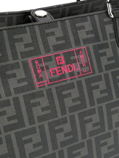 Shop Fendi Ff Motif Tote Bag In Grey