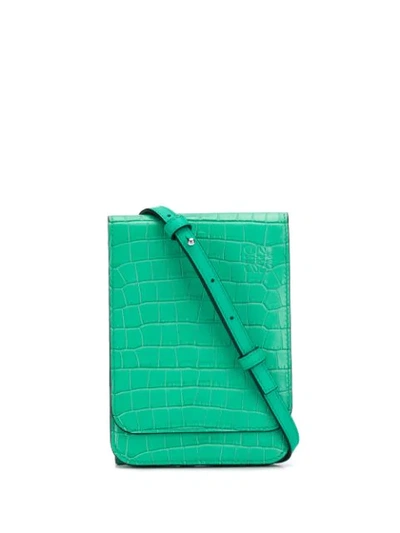 Shop Loewe Gusset Flat Crossbody Bag In Green