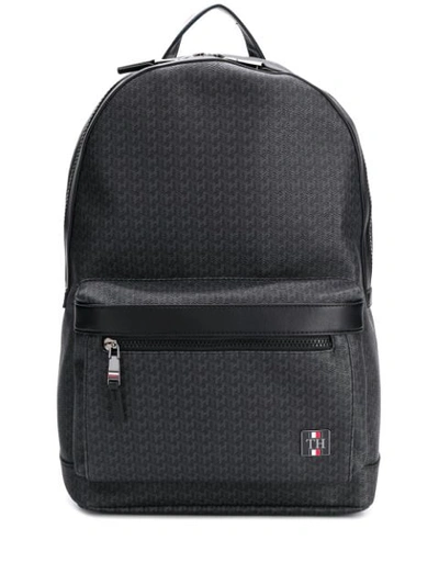 Shop Tommy Hilfiger Logo Embellished Backpack In Black