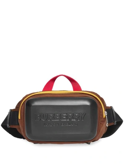 Shop Burberry Embossed Logo Belt Bag In Black