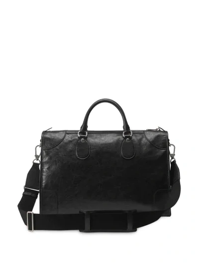 Shop Gucci Medium Soft Leather Duffle In Black