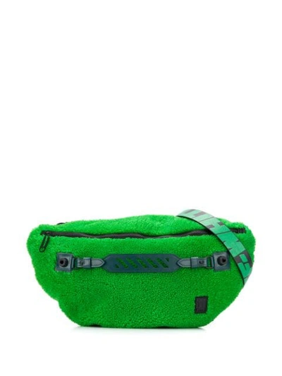 Shop Off-white Furry Messenger Bag In Green