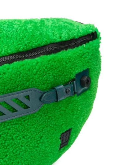 Shop Off-white Furry Messenger Bag In Green