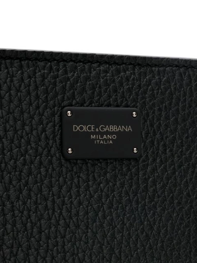 Shop Dolce & Gabbana Palermo Logo Plaque Clutch - Black