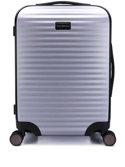 Shop Ermenegildo Zegna Polycarbonate Rolling Suitcase In Grey