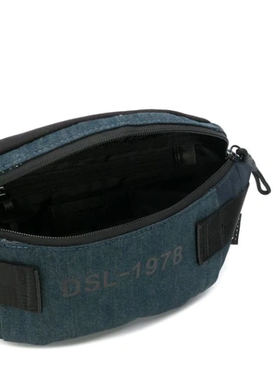Shop Diesel Feltre Denim Belt Bag In Blue