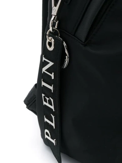 Shop Philipp Plein Embroidered Logo Backpack In Black