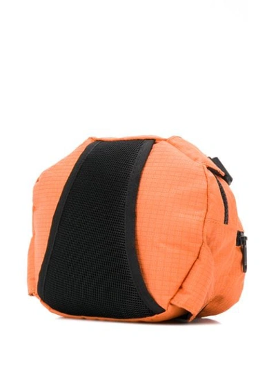 Shop Stone Island Logo Embroidered Belt Bag In Orange
