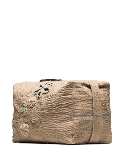 Shop By Walid Tapestry Embroidered Messenger Bag In Neutrals