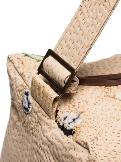 Shop By Walid Tapestry Embroidered Messenger Bag In Neutrals