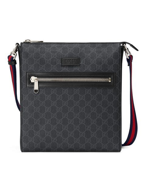 Gucci Men's Cross-body Messenger Shoulder Bag Web In Black | ModeSens