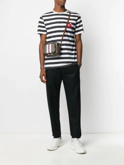 Shop Burberry Monogram Stripe Camera Bag In Brown