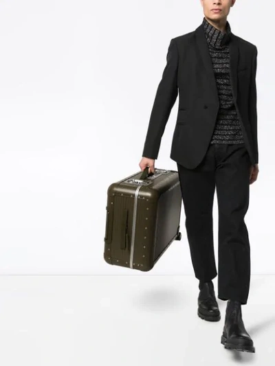 Shop Fpm - Fabbrica Pelletterie Milano X Nick Wooster Green Spinner 68 Aluminium Suitcase