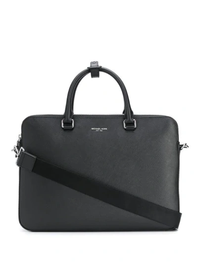 Shop Michael Kors Harrison Laptop Bag In Black