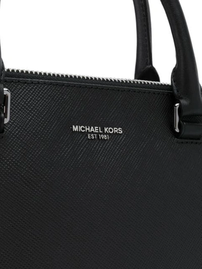 Shop Michael Kors Harrison Laptop Bag In Black