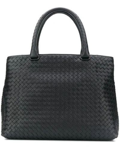 Shop Bottega Veneta Intrecciato Weave Tote Bag In Black
