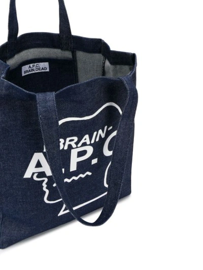 Shop Apc Brain Dead Tote In Blue