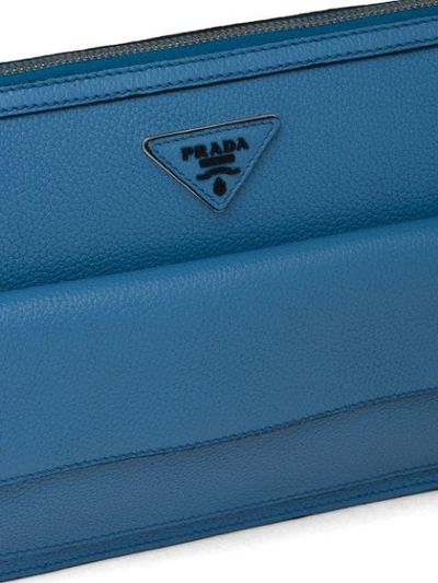 Shop Prada Medium Triangle-patch Shoulder Bag In Blue