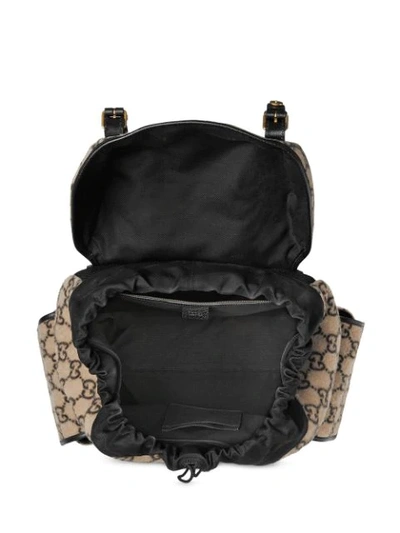 Shop Gucci Monogram Pattern Backpack In Neutrals