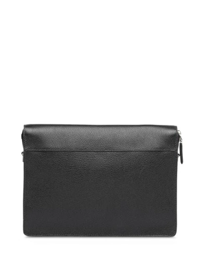 Shop Prada Flap Messenger Bag In Black