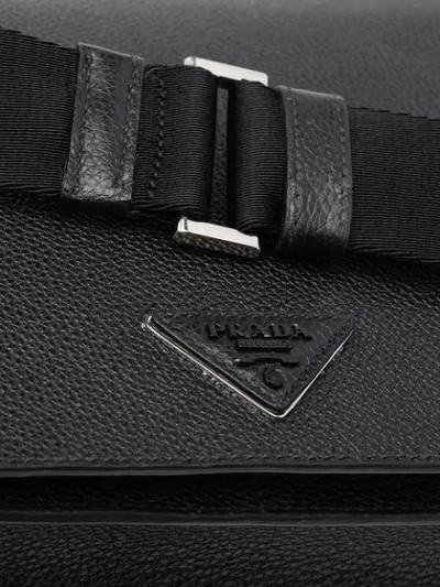 Shop Prada Flap Messenger Bag In Black