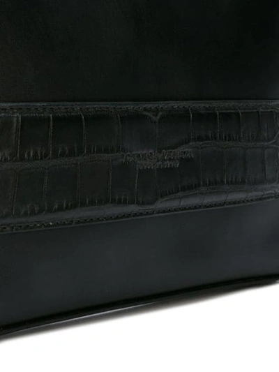Shop Bottega Veneta Crocodile-effect Strap Document Holder In Black