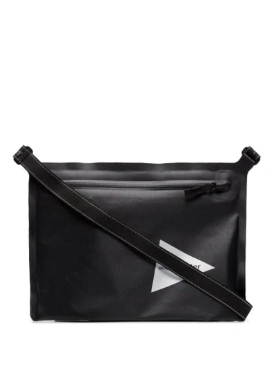 Shop And Wander Printed Logo Shoulder Bag In Black